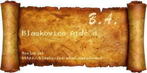 Blaskovics Atád névjegykártya
